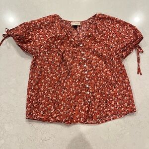 Floral Red Women's Top